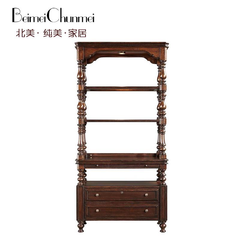 American country solid wood bookshelf shelf storage rack retro shelf display rack storage rack restaurant rack shelf customization