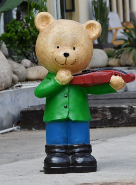 户外卡通熊摆件商场装饰餐厅学校布置店铺门口门店开业欢迎牌摆件