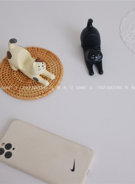 伸懒腰猫咪手机支架 懒人支撑架质感很好的可爱摆件家居装饰品