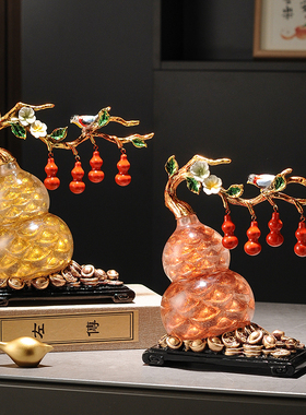 新中式葫芦摆件五福临门客厅酒柜电视柜装饰品办公室乔迁新居礼品