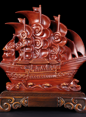 一帆风顺龙船摆件招财帆船摆设客厅家居装饰店铺公司开业乔迁礼品