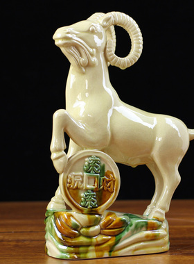 唐三彩陶瓷羊摆件礼品工艺品家具饰品博古架客厅书房摆件生肖羊摆