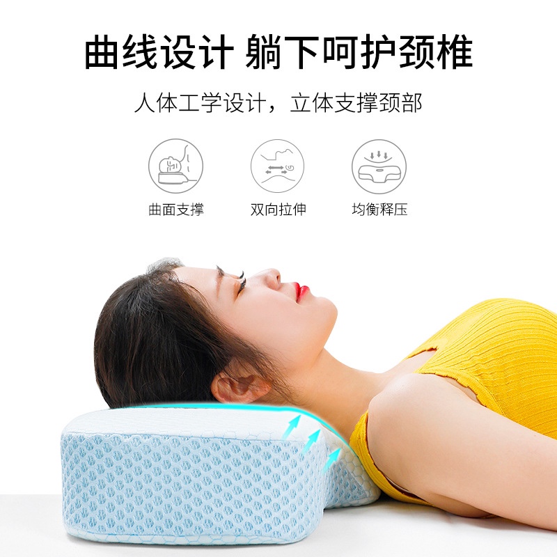 颈椎耳枕头记忆棉慢回弹护颈专用牵引助睡眠组合碟形保健无压软枕 - 图1
