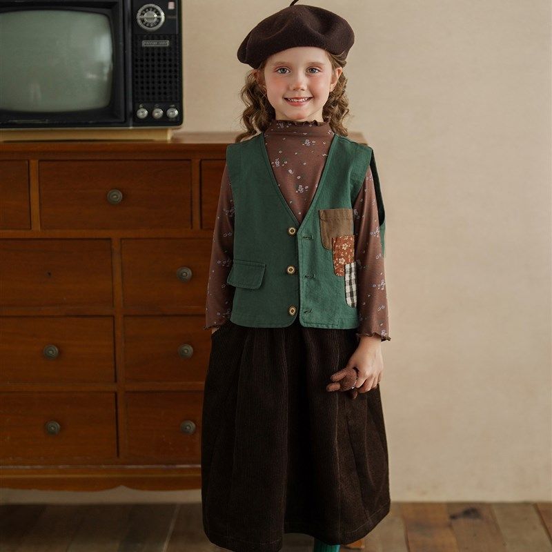 砚台家女童纯棉灯芯绒裙子女孩秋装新款儿童覆古半身裙宝宝中长裙,淘宝优惠券,粉丝福利购,淘宝优惠卷