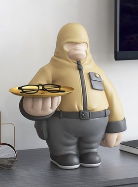 猩猩入户玄关钥匙收纳摆件家居饰品客厅置物架办公室沙雕乔迁礼物