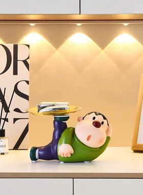 胖虎入户玄关钥匙收纳摆件进门客厅卡通动漫潮玩家居装饰品礼物