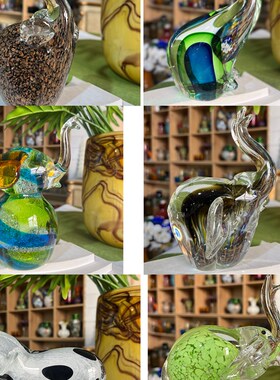 卡罗尔 Z大象合集手工琉璃摆件创意家居桌面装饰品可爱礼物