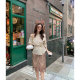 AloneSavor Long Xier ຜ່ອນຄາຍບ່າ oblique pleated lace shirt lantern sleeve off-shoulder top for women A289