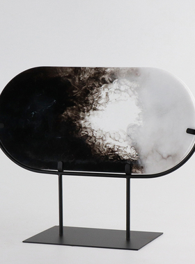 新中式水墨摆件样板房间别墅摆设客厅玄关电视酒柜禅意软装饰品