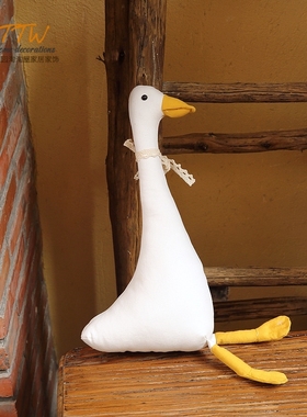 暖暖的萌萌可爱小白鸭 布艺摆件 礼物