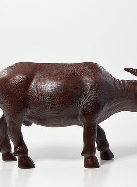 黑檀木雕水牛摆件实木生肖黄牛家居客厅办公室装饰摆设红木工艺品