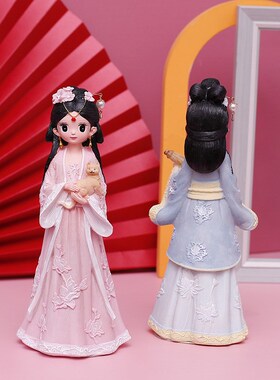 古装汉服少女摆件公主娃娃宫廷古风女孩公仔树脂人物生日小礼物