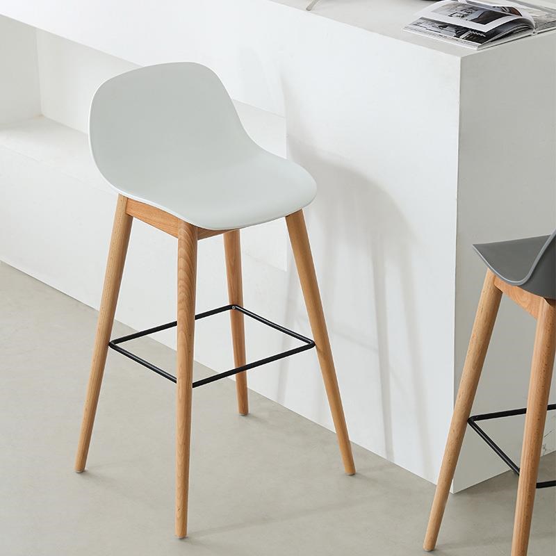 北欧前台咖啡f厅实木靠背高脚凳小户型现代简约家用创意时尚酒吧 - 图2