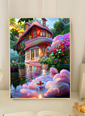宫崎骏高级童话风景DIY数字油画儿童手工绘填充涂色减压装饰挂画