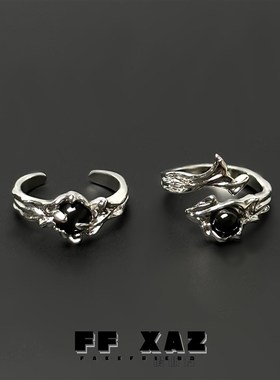 FF假朋友丨黯系列缠绕戒指高级感无性别小众可调节冷淡风指环男女