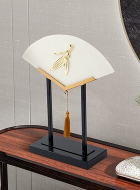 新中式禅意扇形摆件书房客厅玄关办公桌茶室酒店R宋代美学软装饰