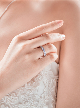 排钻公主方钻戒女纯银创意叠戴组合情侣对戒男细关节食指环尾戒指