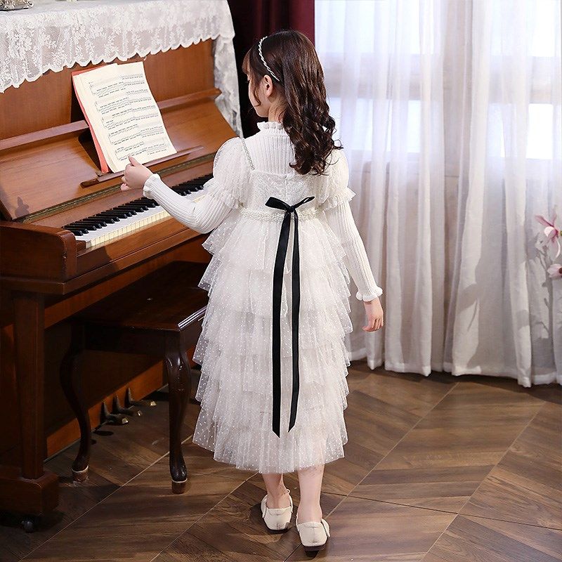 儿童演出服高级感长裙女孩连衣裙钢琴表演演出合唱套装女童公主裙,淘宝优惠券,粉丝福利购,淘宝优惠卷
