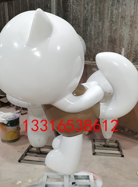 可爱卡通娃娃玻璃钢雕塑户外草坪摆件F花园主题景观猫咪公仔装饰