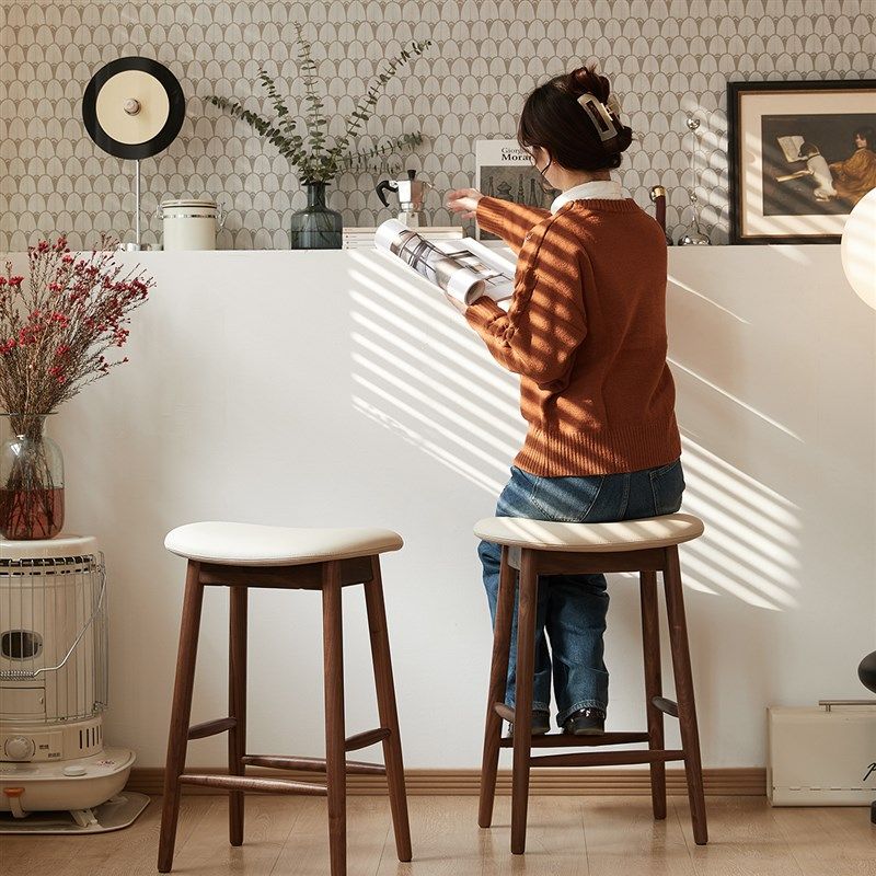 壹诺木屋豌豆吧台凳客厅岛台高脚凳复古阳台家用高脚椅子,淘宝优惠券,粉丝福利购,淘宝优惠卷