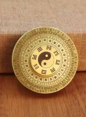 新款黄铜四神兽八卦罗盘指尖陀螺可旋转手把件实心解压摆件工艺品