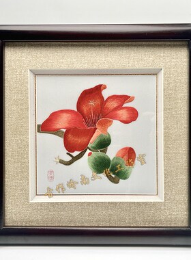 实体店经营广绣粤绣广州特色礼品 岭南广府文化手工刺绣挂件