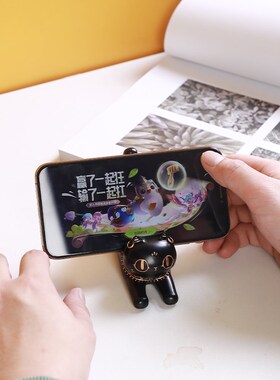 大英博物馆手机支架安德森猫多功能稳固手机桌面装饰小摆件创意品