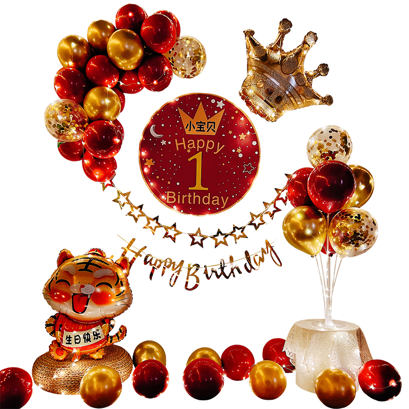 抓周用品周岁套装一周岁女宝宝男孩抓阄小孩生日布置道具礼物地毯 - 图3