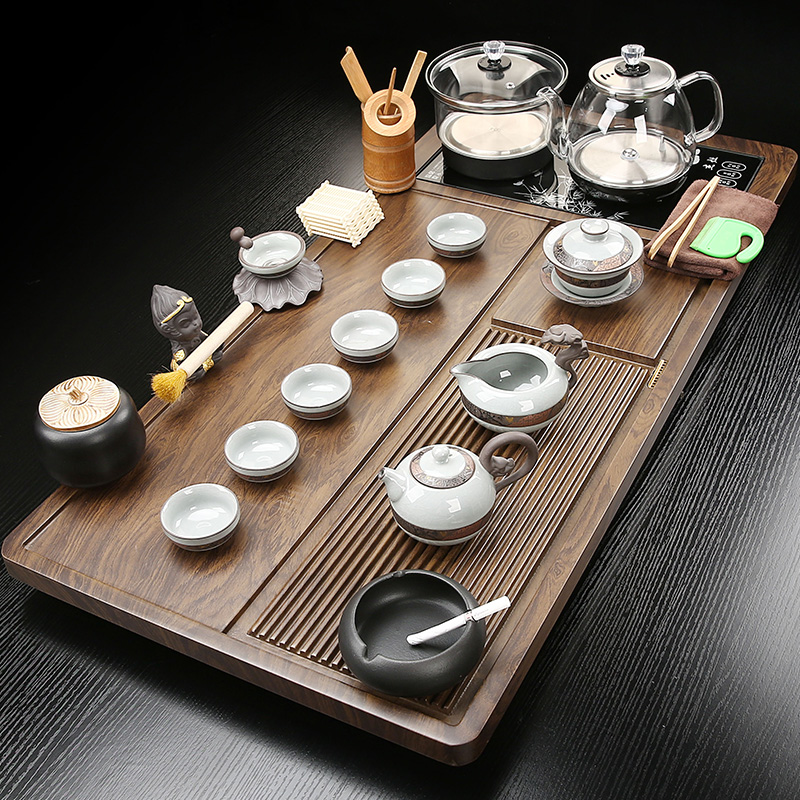 全自动茶盘底部上水一体茶具套装家用简约客厅泡茶台整套办公茶 - 图0
