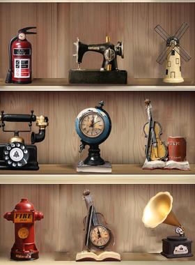 美式复古怀旧缝纫机模型服装店铺电视酒柜装饰品橱窗陈列道具摆设