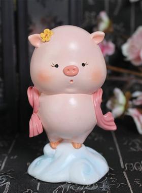 古装宫廷风小猪摆件皇上创意个性可爱车载办公室书房送男女生新年