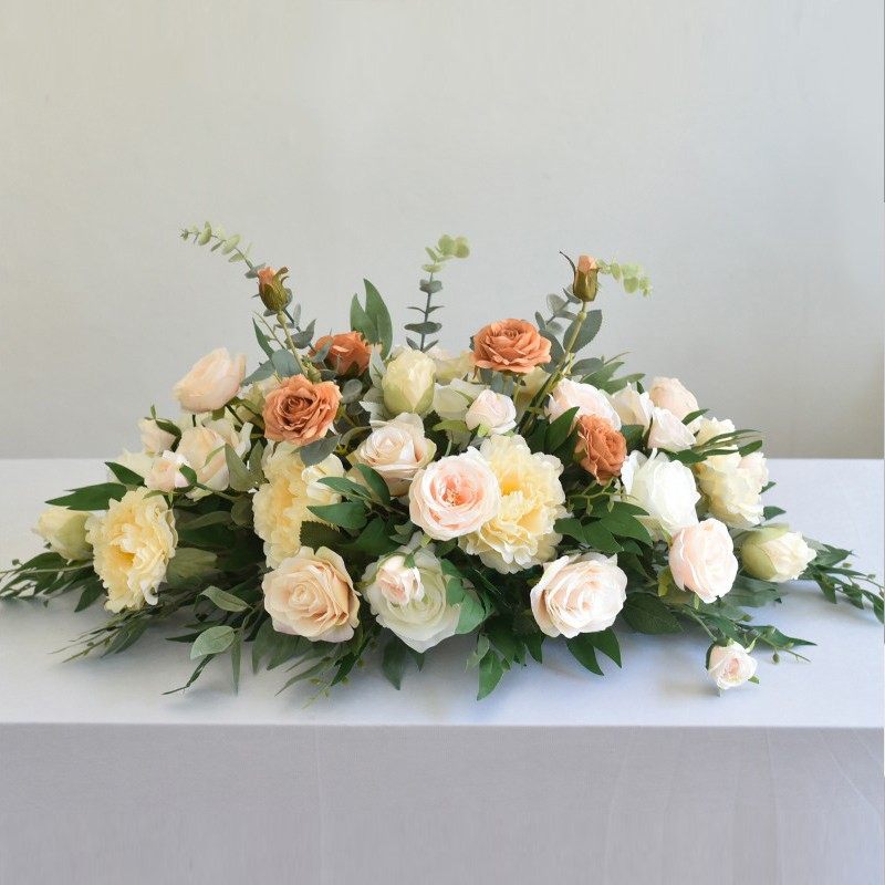 高端会议桌花彷真花长桌摆花办公室商务用花酒店餐厅装饰绢花花艺,淘宝优惠券,粉丝福利购,淘宝优惠卷