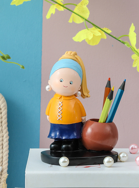 梵高手机桌面支架创意摆件平板座生日礼物可爱收纳笔筒教师节礼物