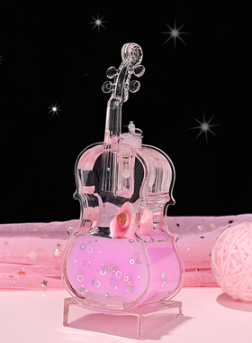 油滴沙漏摆件滴油流油入油漂浮小提琴摆件创意发光学生毕业礼物