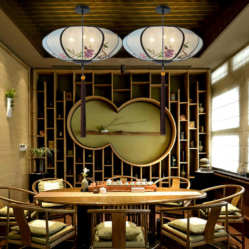 新中式吊灯中国风创意手绘画布艺灯笼餐厅酒店会所仿古典艺术灯具,淘宝优惠券,粉丝福利购,淘宝优惠卷