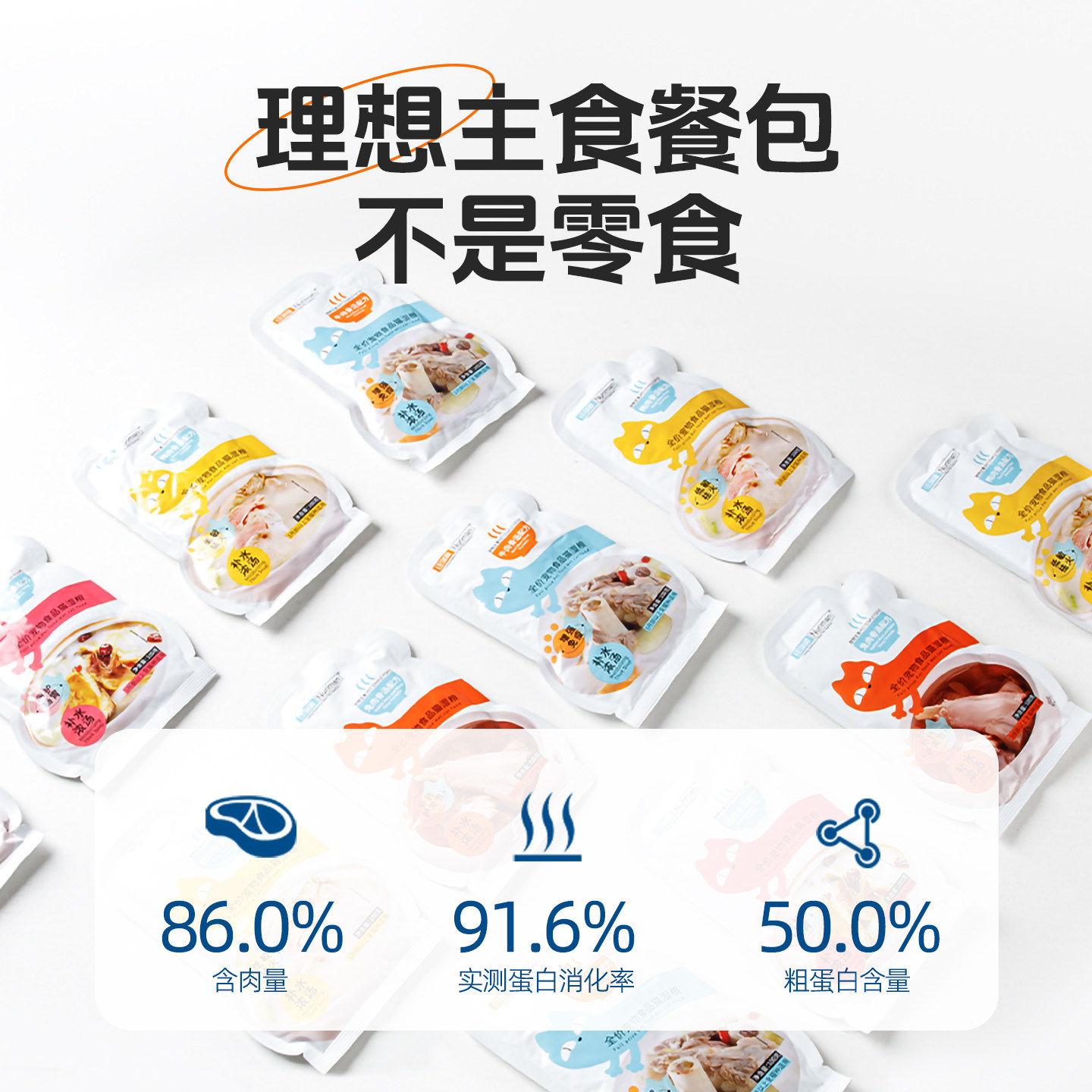 纽瑞曼全价主食猫湿粮营养补充猫咪妙鲜包骨汤配方补水通用型800g 营养包实拍商品图
