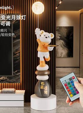 时来运转暴力熊客厅摆件落地电视柜装饰品新房子乔迁礼物高档大气