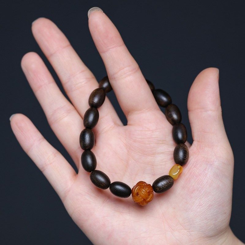天然正区文莱沉香手串枣珠DIY单圈沉水级文玩佛珠手链男女送礼,淘宝优惠券,粉丝福利购,淘宝优惠卷