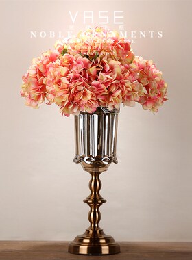 创意轻奢欧式家居玻璃花瓶烛台花器客厅电视柜摆件茶几餐桌装饰品