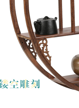 实木质中式房间小装饰品墙面多宝阁 木格子壁挂墙上花架置物架子
