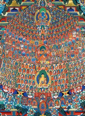 觉囊皈依境唐卡画像西藏仿手绘挂画家用供奉藏族尼泊尔款装饰壁画