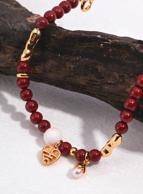 纯银朱砂原创手链