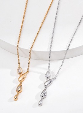 S925银简约锆石项链