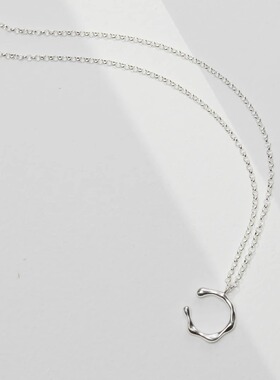 素银本色长款项链