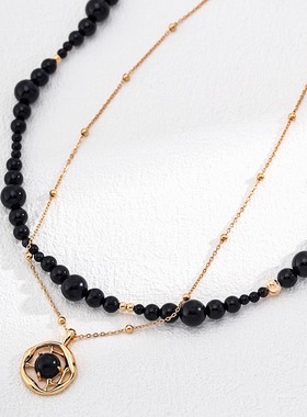 纯银黑玛瑙项链