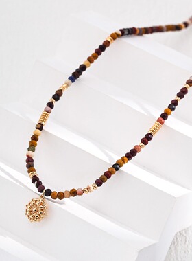 纯银蛋黄石项链