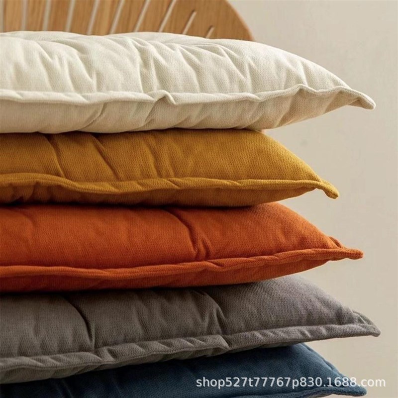 Simple solid color seat cushion bench cushion living room dining chair cushion thickened non-slip bay window cushion butt cushion office long-lasting
