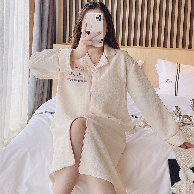 孕妇哺乳睡裙带胸垫款秋冬季怀孕期专用大码待产睡衣月子服空气棉,淘宝优惠券,粉丝福利购,淘宝优惠卷