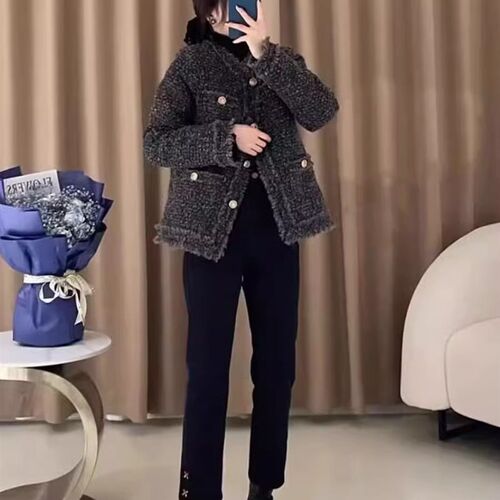 夏季新款黑色直筒牛仔裤女大码显瘦胖mm梨形身材高腰弹力烟管裤子 - 图1