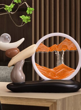 石来运转流沙画摆件客厅酒柜电视机柜玄关装饰品轻奢高档家居好物